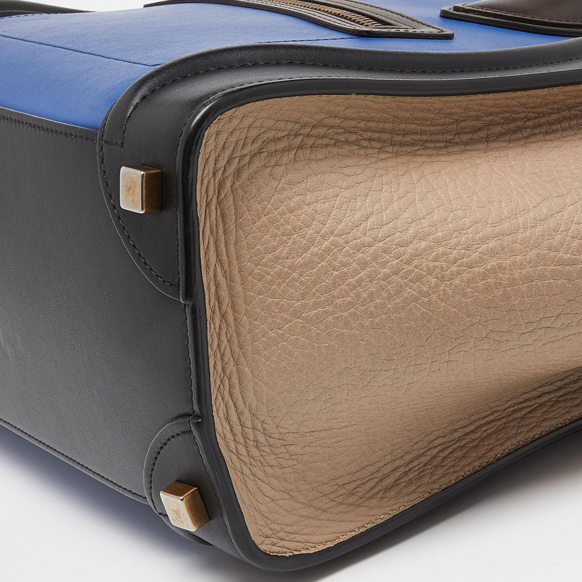 Celine Multicolor Leather Micro Luggage Tote For Sale 1
