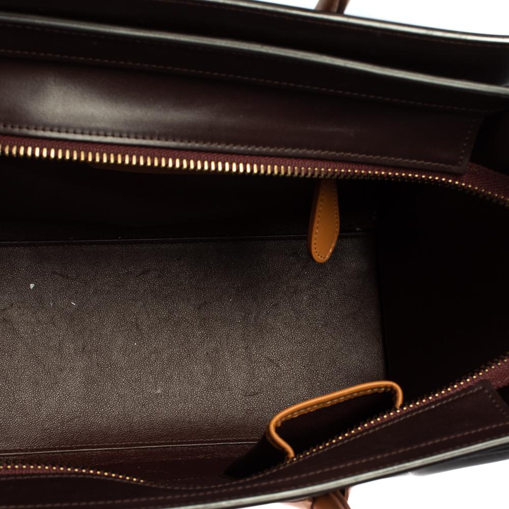 Orange Celine Multicolor Leather Micro Luggage Tote