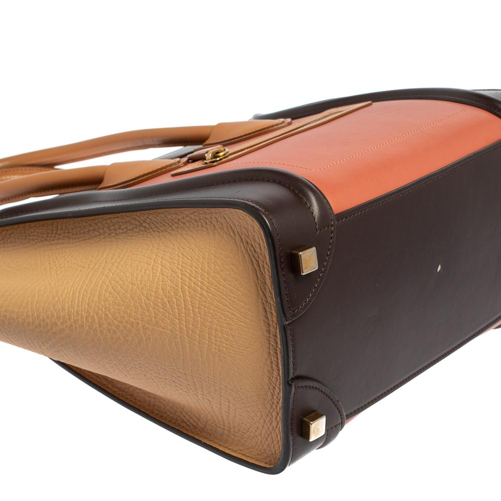 Celine Multicolor Leather Micro Luggage Tote In Good Condition In Dubai, Al Qouz 2