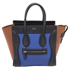 Celine Multicolor Micro Luggage Tote aus Leder