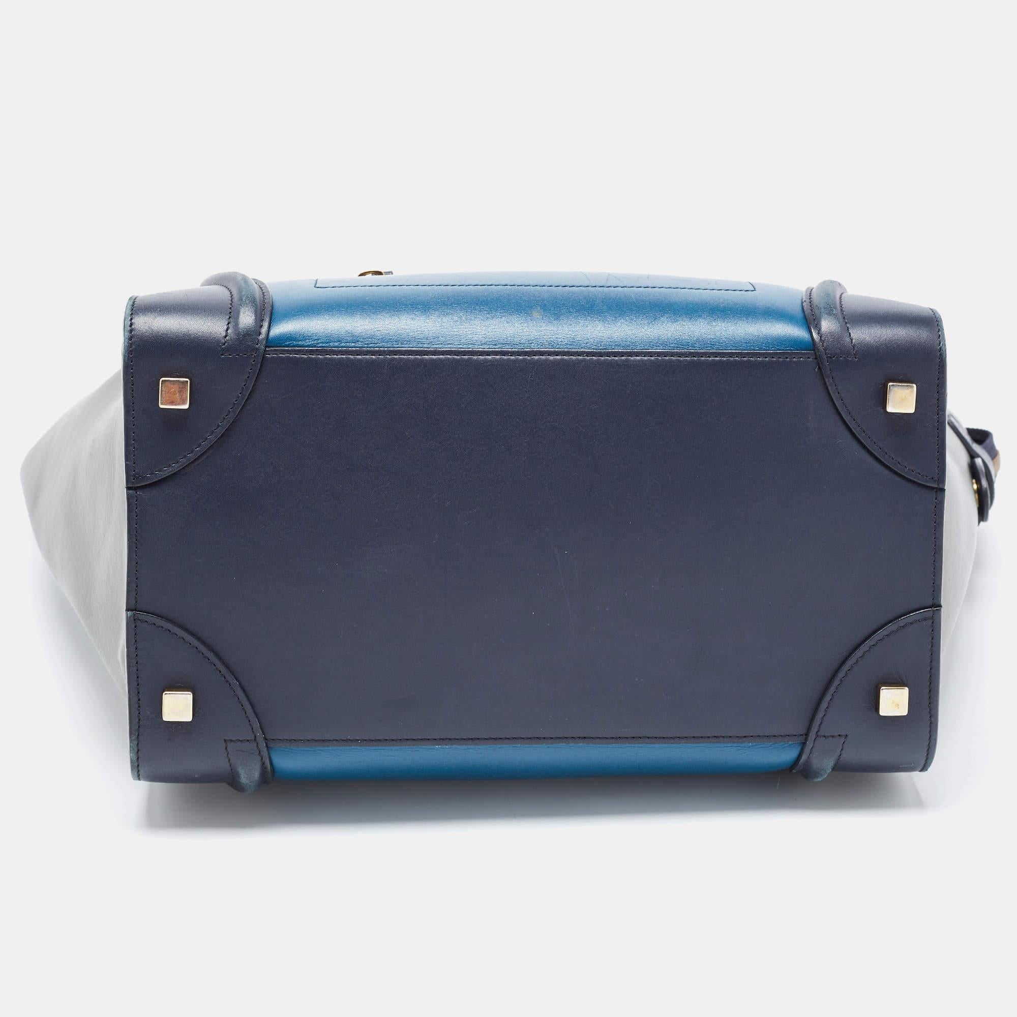 Women's Celine Multicolor Leather Mini Luggage Tote For Sale