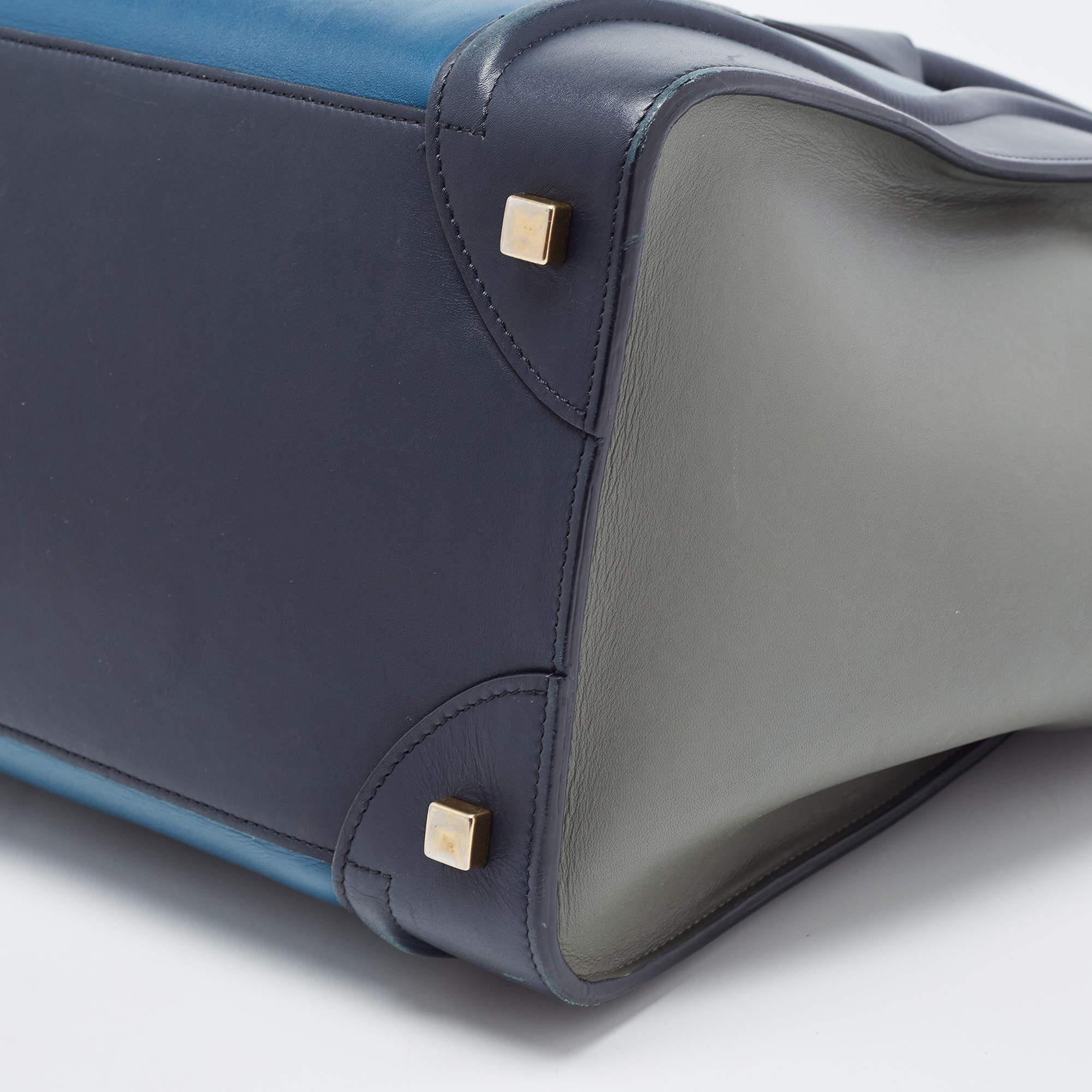Celine Multicolor Leather Mini Luggage Tote For Sale 2