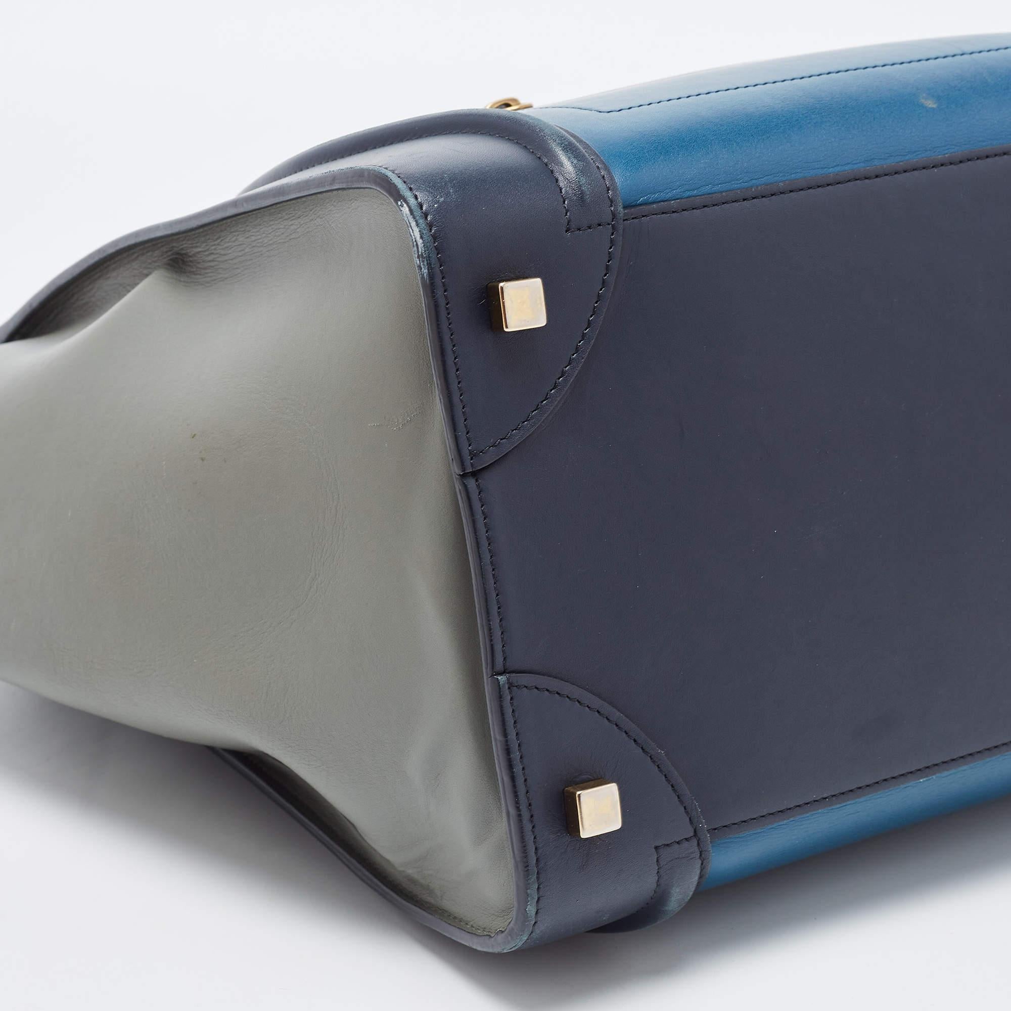 Celine Multicolor Leather Mini Luggage Tote For Sale 3