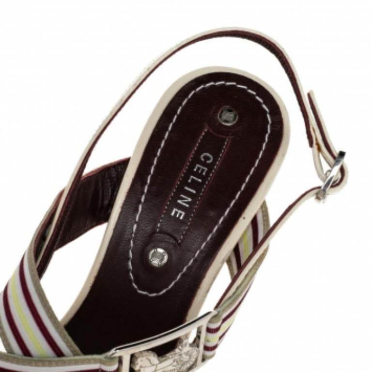 Celine Sandalias de piel multicolor con puntera abierta tamaño 37 en Bueno estado para la venta en Dubai, Al Qouz 2