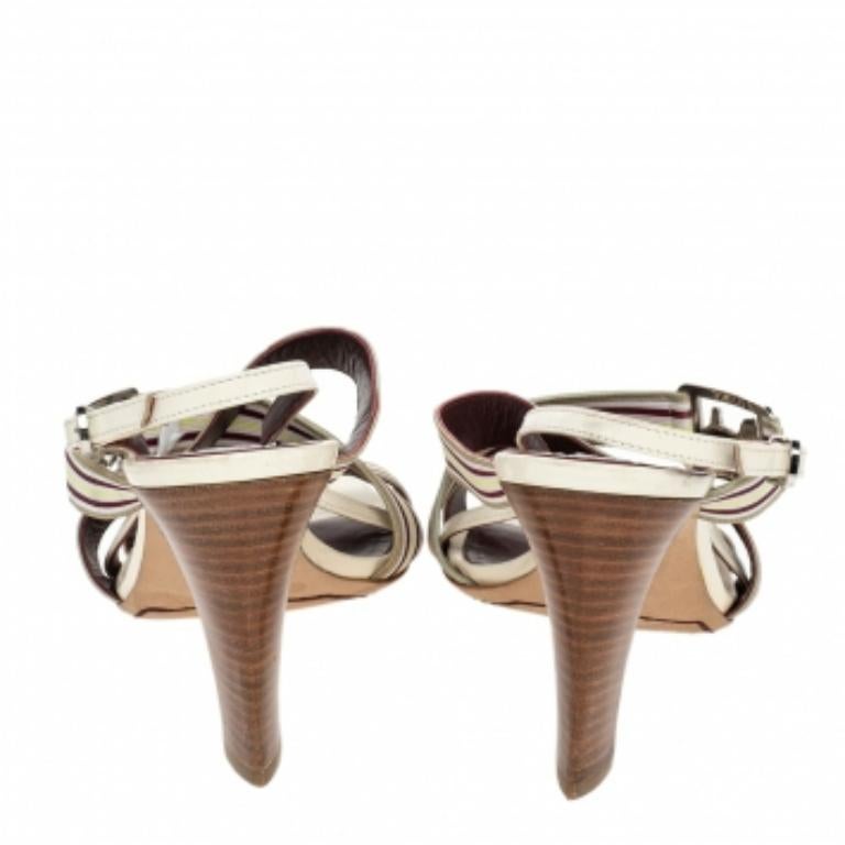 De las mujeres Celine Sandalias de piel multicolor con puntera abierta tamaño 37 en venta