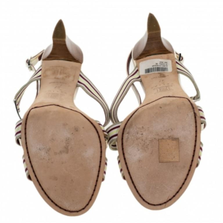 Celine Sandalias de piel multicolor con puntera abierta tamaño 37 en venta 1