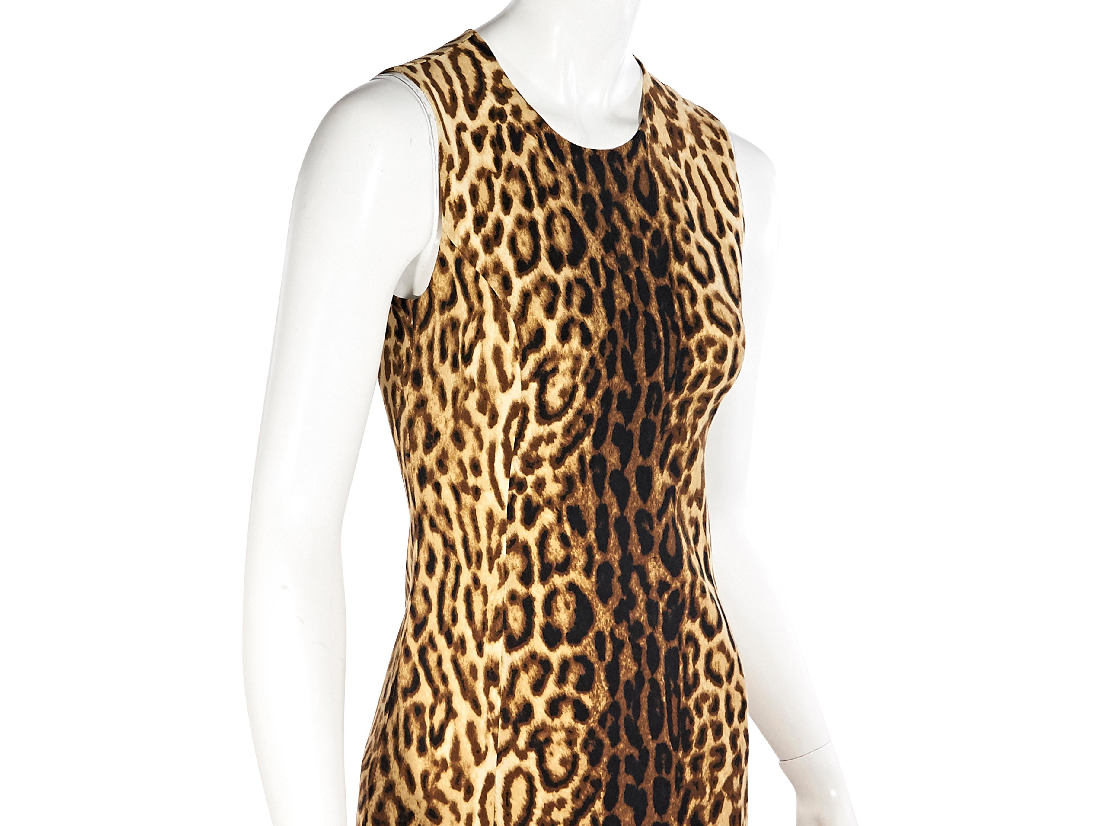 Brown Celine Multicolor Leopard Sheath Dress