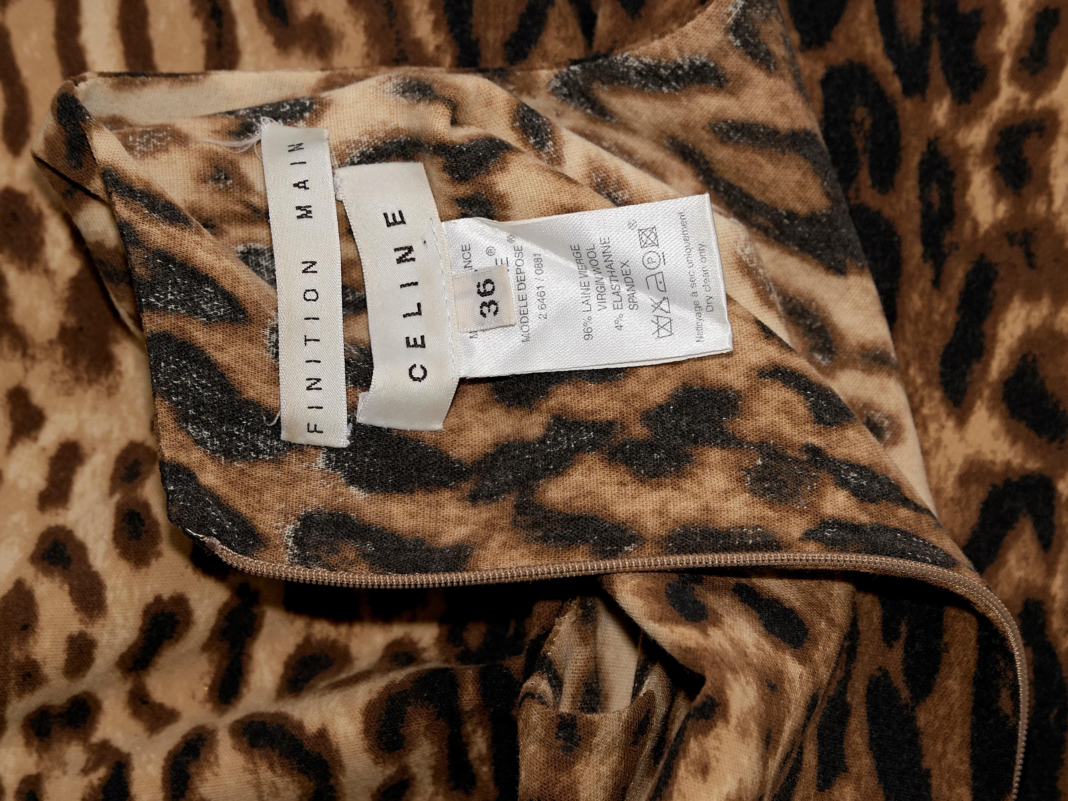 Celine Multicolor Leopard Sheath Dress In Good Condition In New York, NY