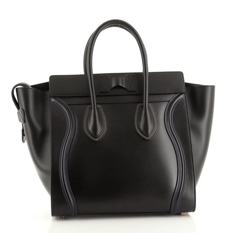Black Celine Multicolor Luggage Bag Leather Mini