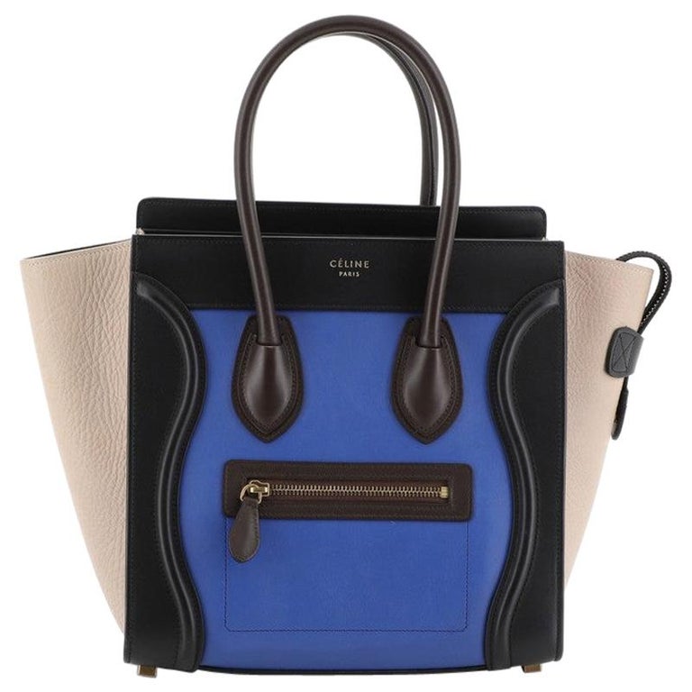 Celine Multicolor Luggage Handbag Leather Micro For Sale at 1stdibs