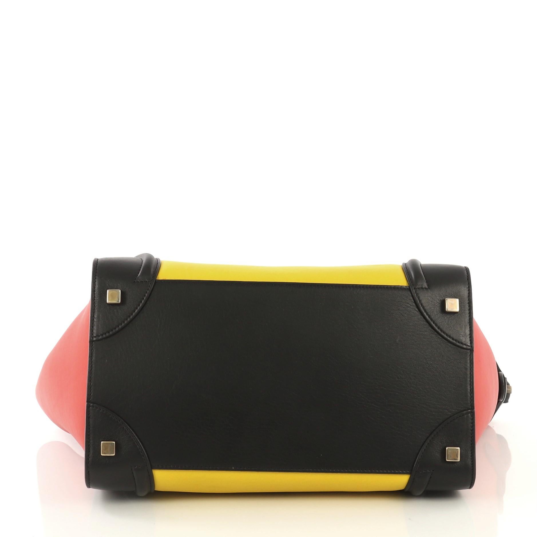  Celine Multicolor Luggage Handbag Leather Mini In Good Condition In NY, NY