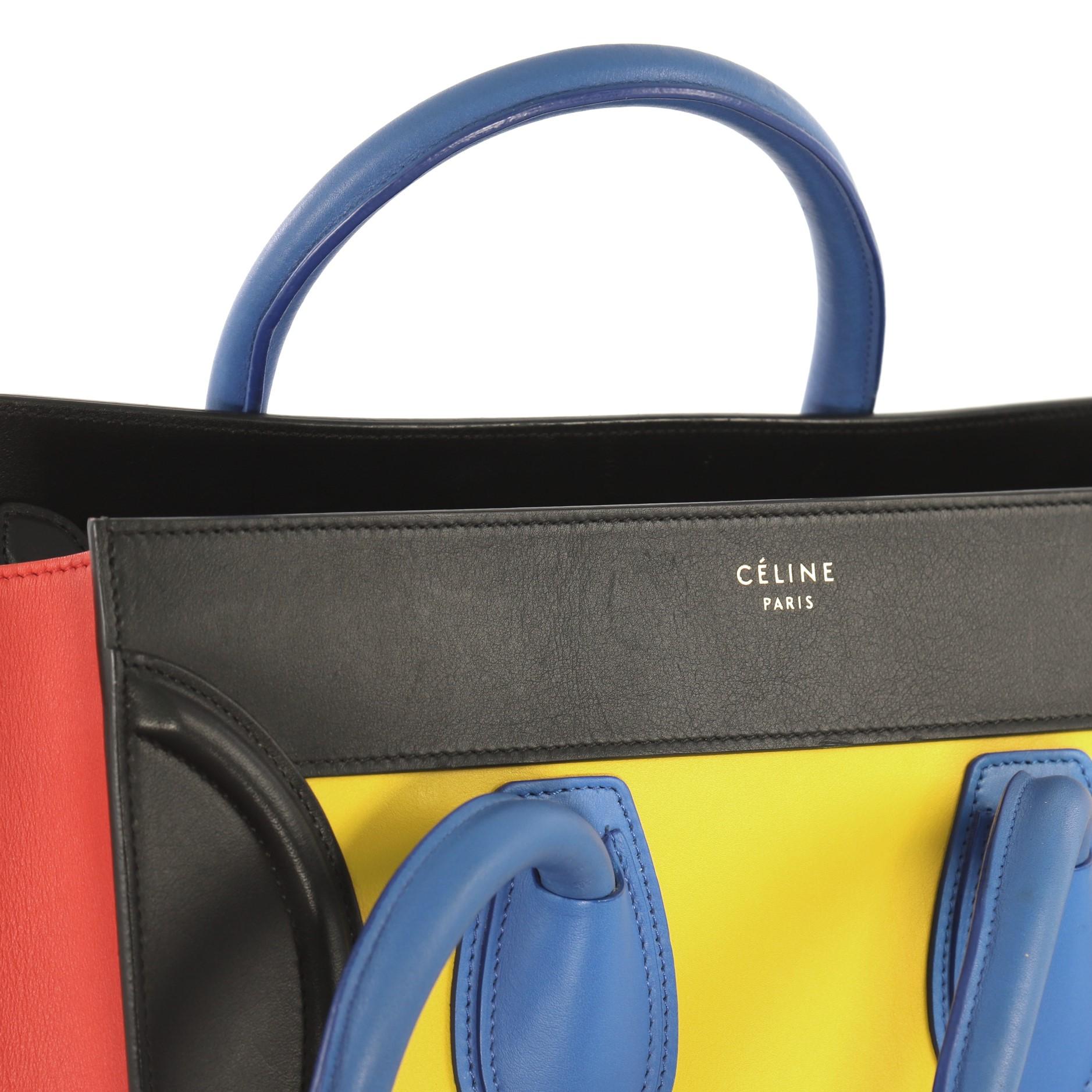  Celine Multicolor Luggage Handbag Leather Mini 1
