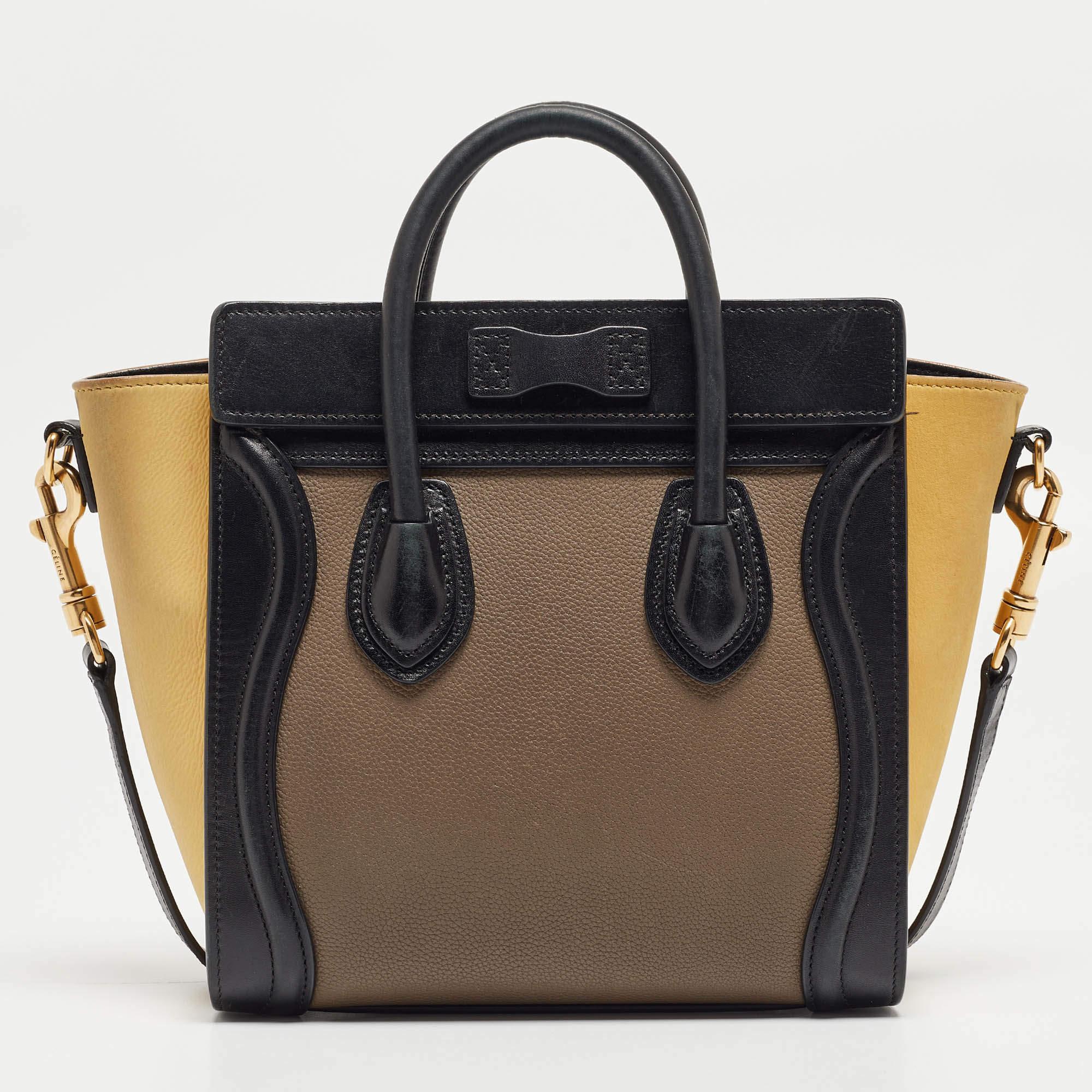 The Nano Luggage tote is from one of the most loved collections from the House of Céline. This tote serves not just as a luxurious style element but also acts as a luxe alternative to carry all your belongings. Its exterior displays nubuck and
