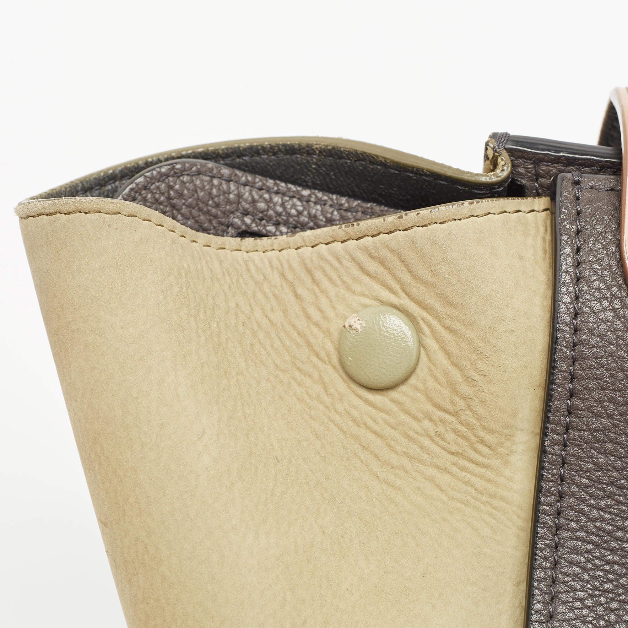 Celine Multicolor Nubuck  Patent and Leather Small Trapeze Top Handle Bag 2