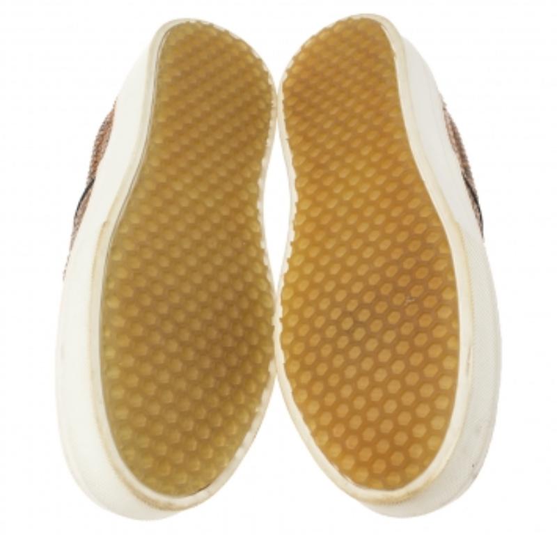 Celine Multicolor Python and Leather Slip On Sneakers Size 38 For Sale 3