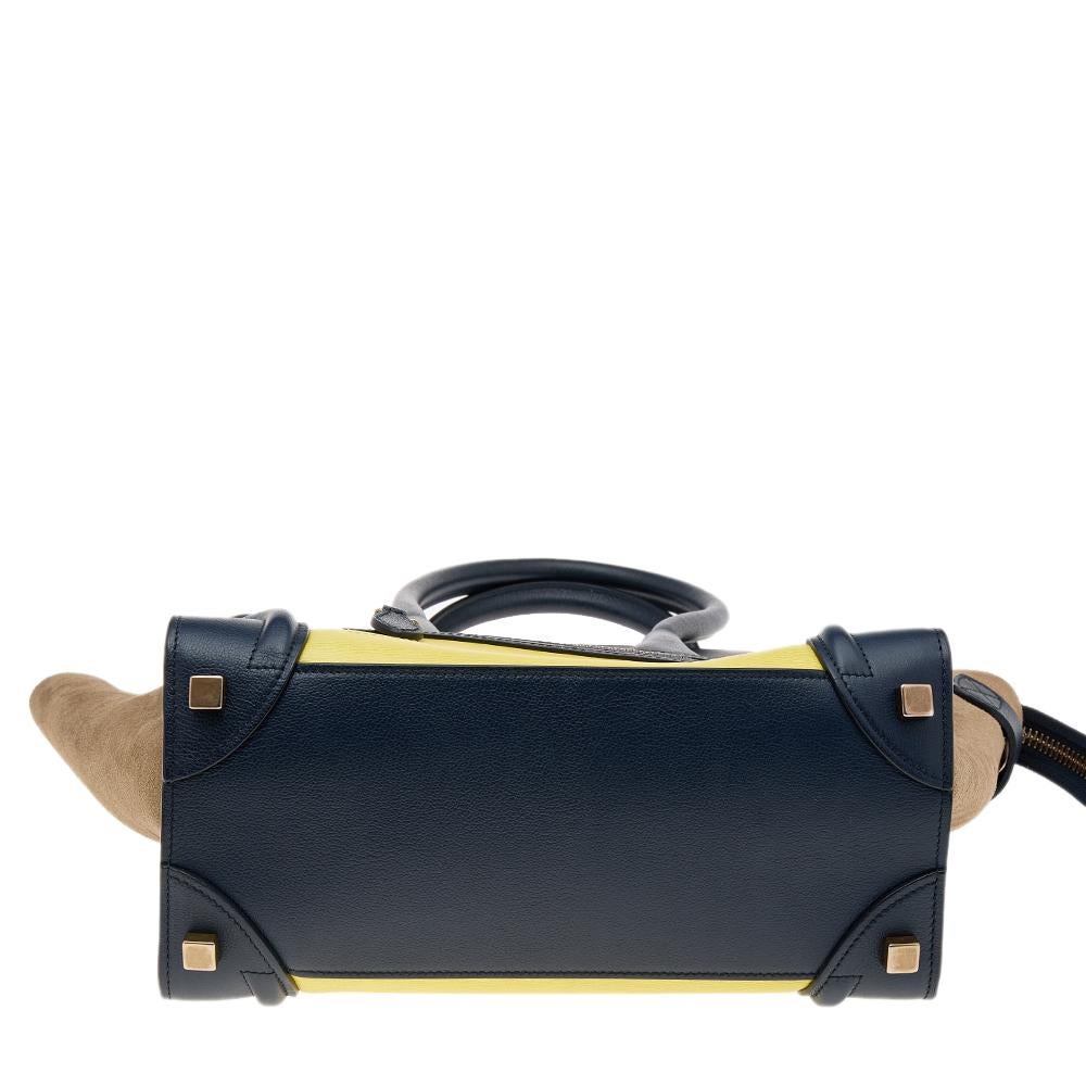 Celine Multicolor Suede And Leather Micro Luggage Tote 2