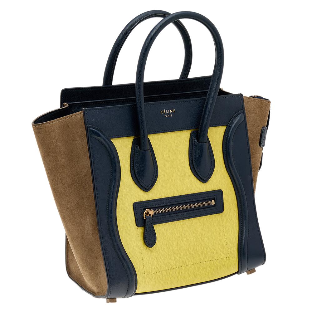 Celine Multicolor Suede And Leather Micro Luggage Tote 3