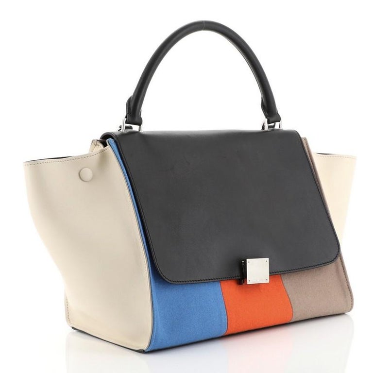 Celine Multicolor Trapeze Handbag Leather and Felt Medium For Sale at ...
