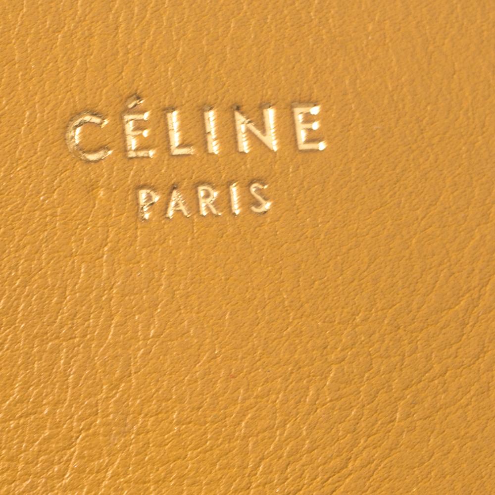 Celine Mustard/Black Leather Blade Flap Bag 5