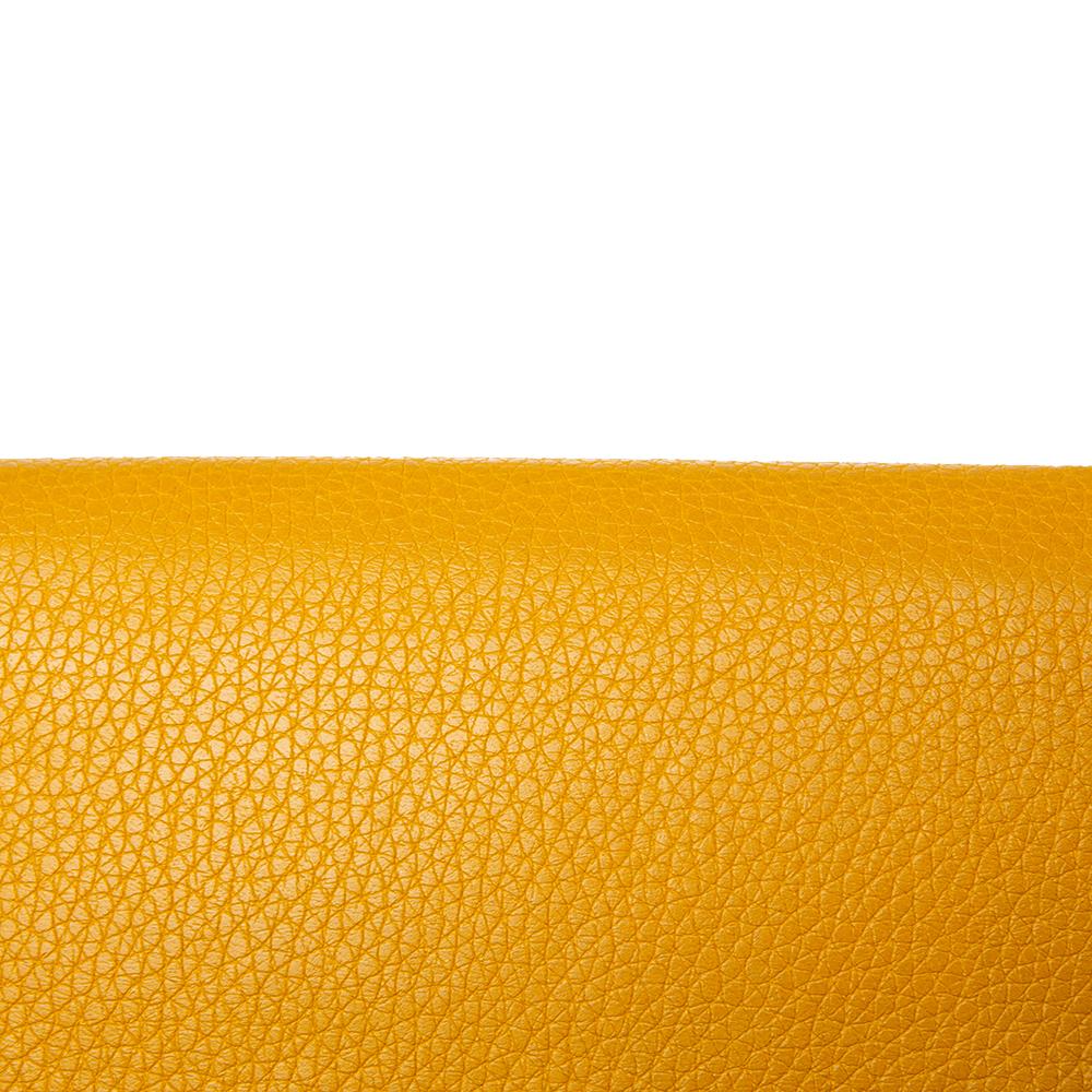 Women's Celine Mustard Leather Multifunction Flap Wallet