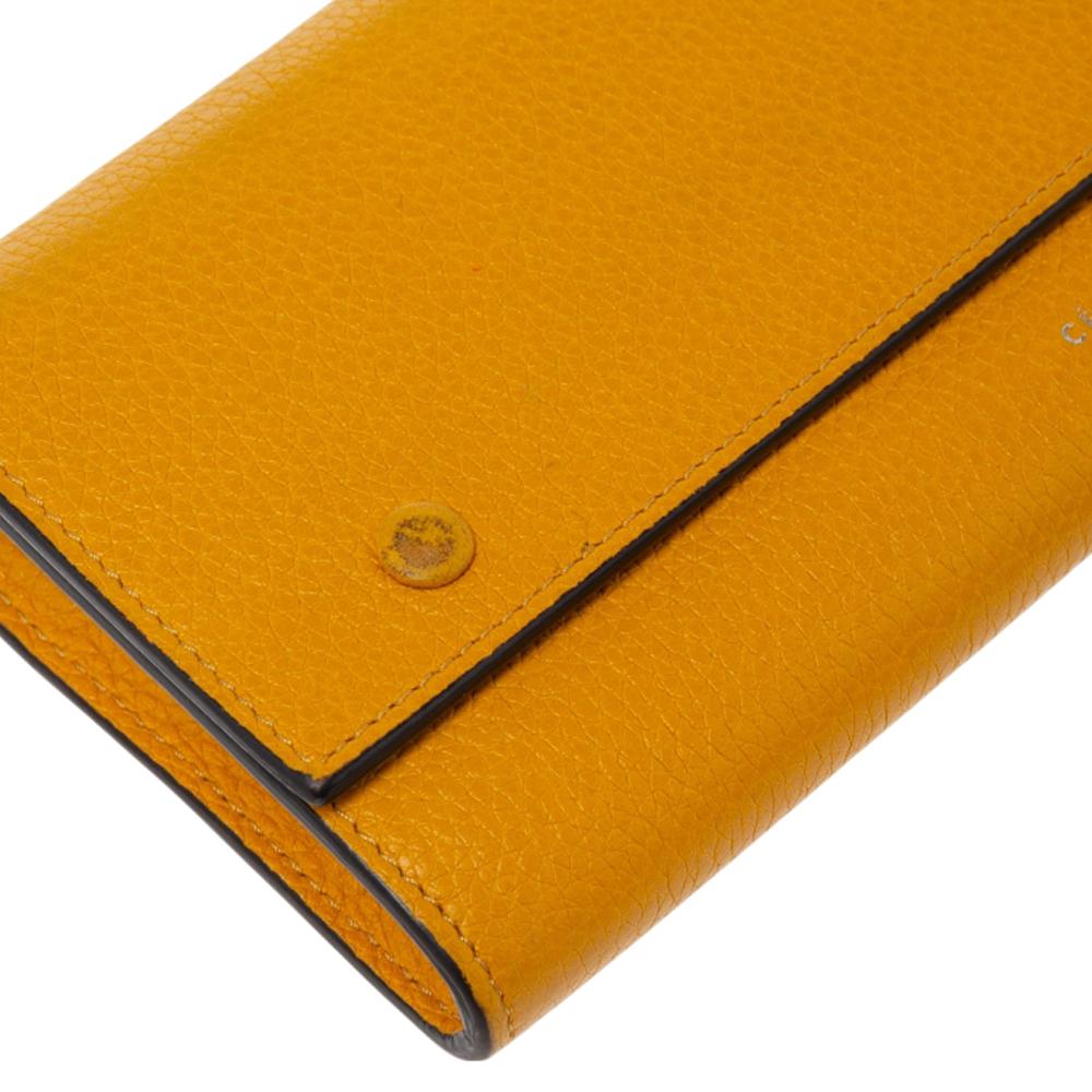 Celine Mustard Leather Multifunction Flap Wallet 1