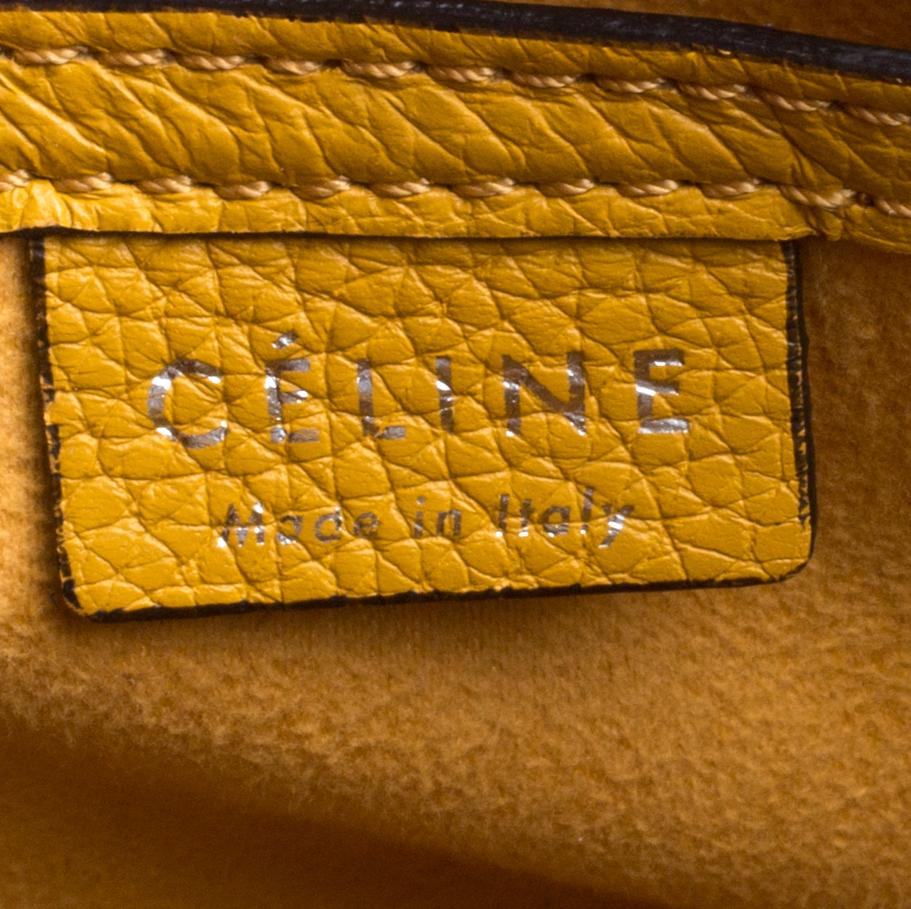 Celine Mustard Leather Nano Luggage Tote 5