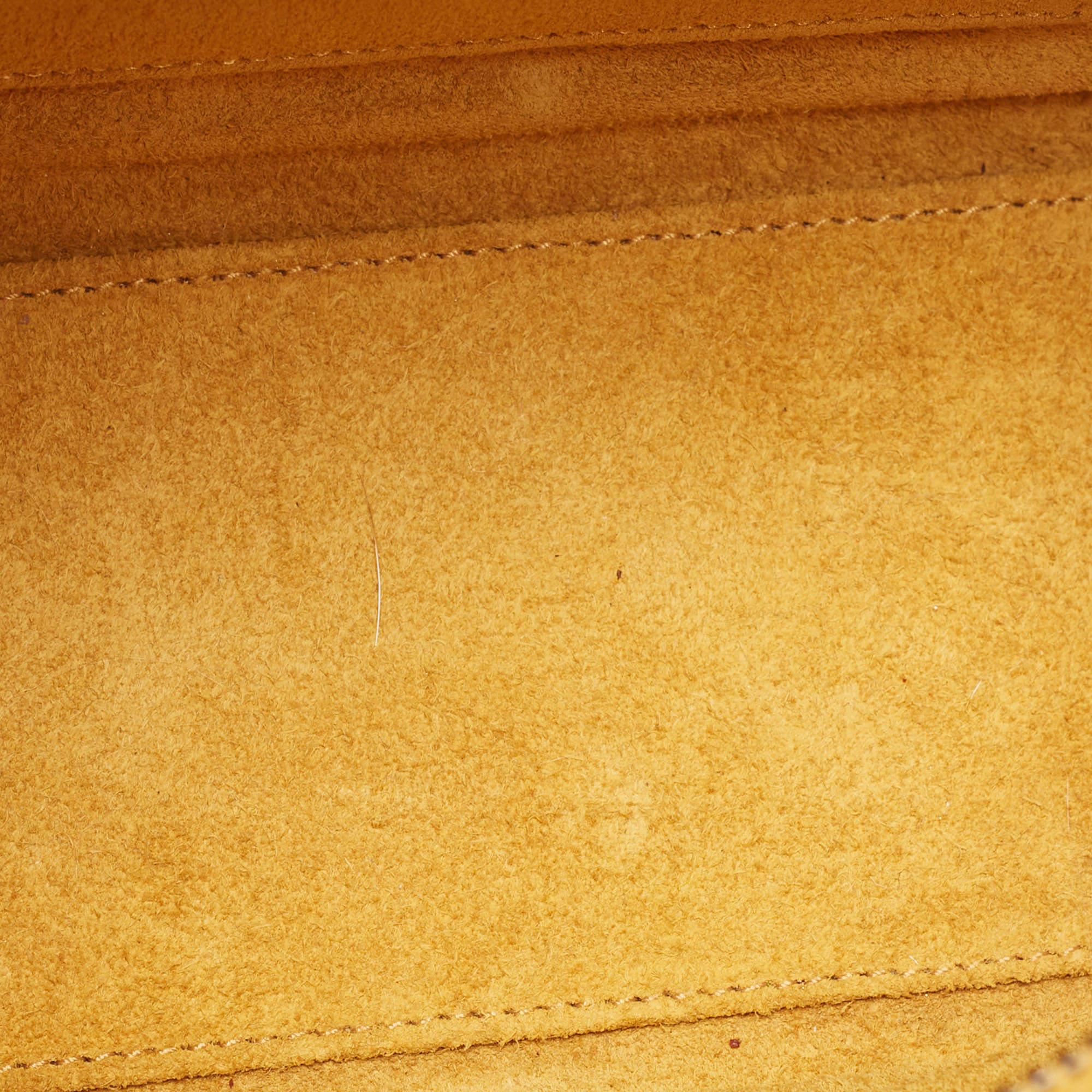 Céline Mustard Leather Nano Luggage Tote For Sale 1