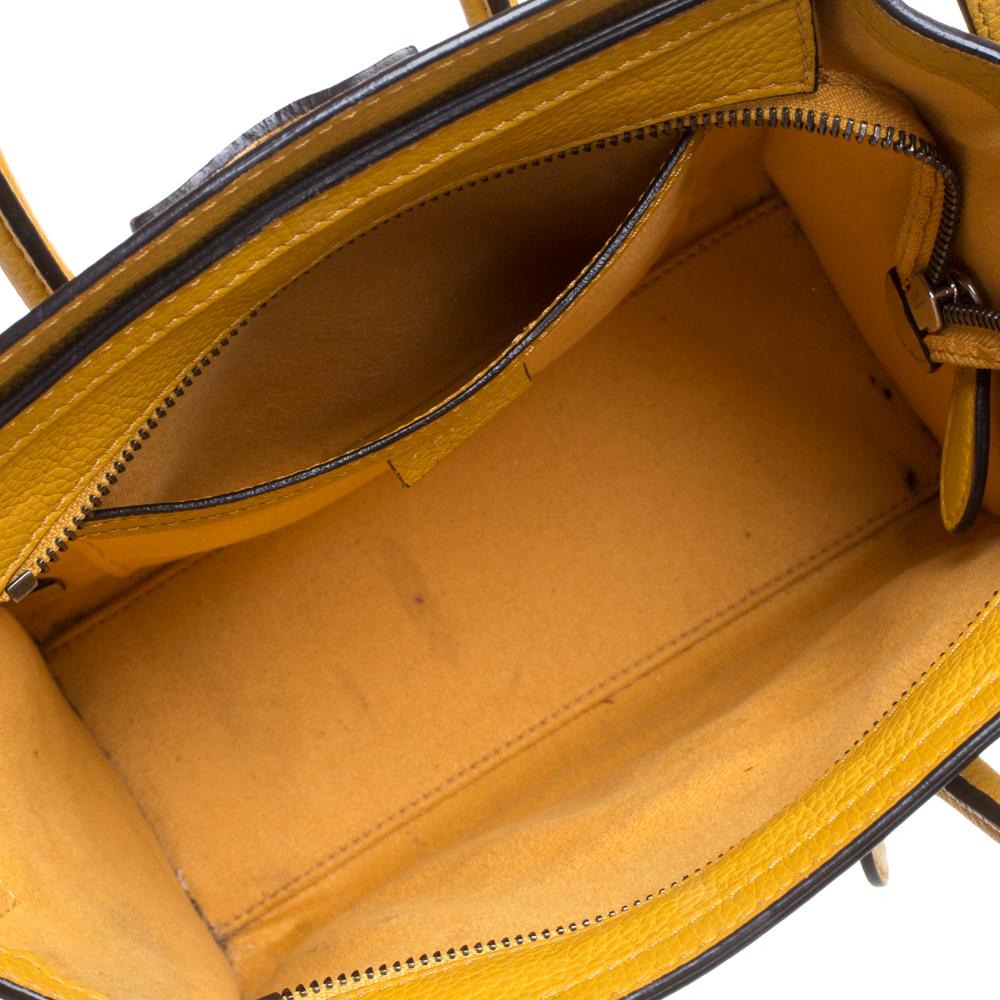 Celine Mustard Leather Nano Luggage Tote 3