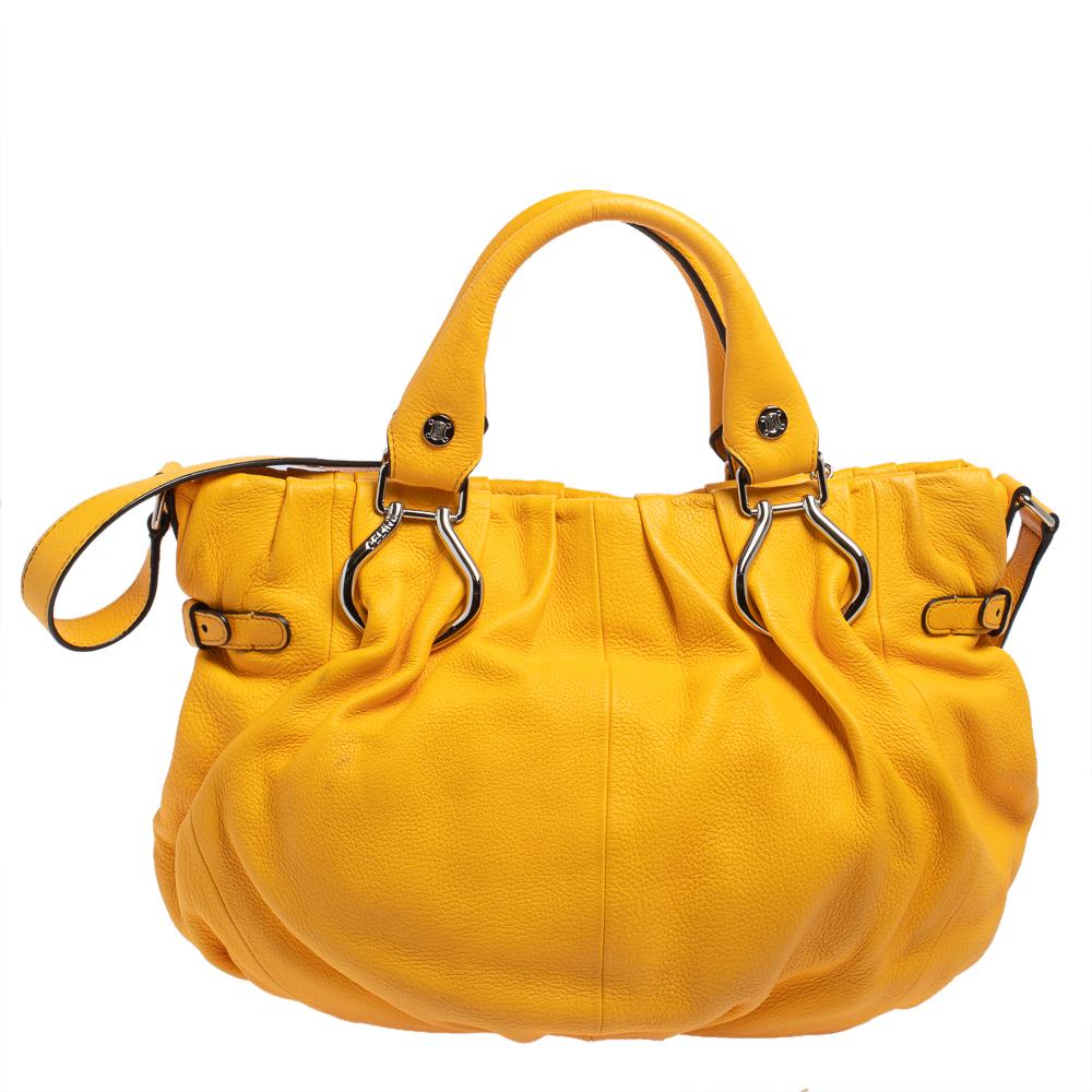 Yellow Celine Mustard Leather Tote