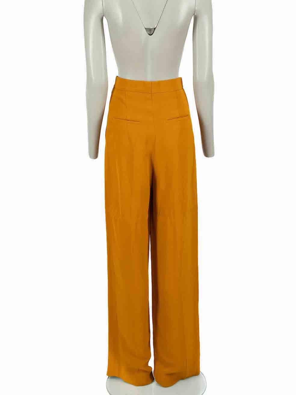 Céline Mustard Pleat Detail High Waisted Trousers Size S In New Condition For Sale In London, GB