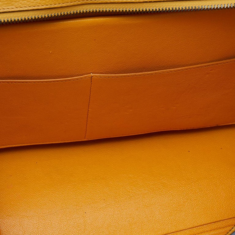 Celine Mustard Yellow Leather And Suede Small Trapeze Bag at 1stDibs