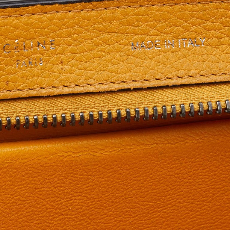 Celine Mustard Yellow Leather And Suede Small Trapeze Bag at 1stDibs