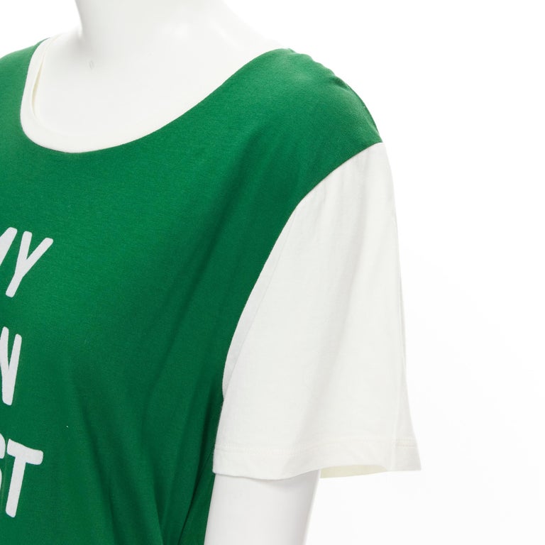 CELINE My Own Worst Enemy green white cotton tshirt L at 1stDibs 