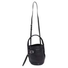 Celine Nano Big Bag Bucket aus schwarzem Kalbsleder