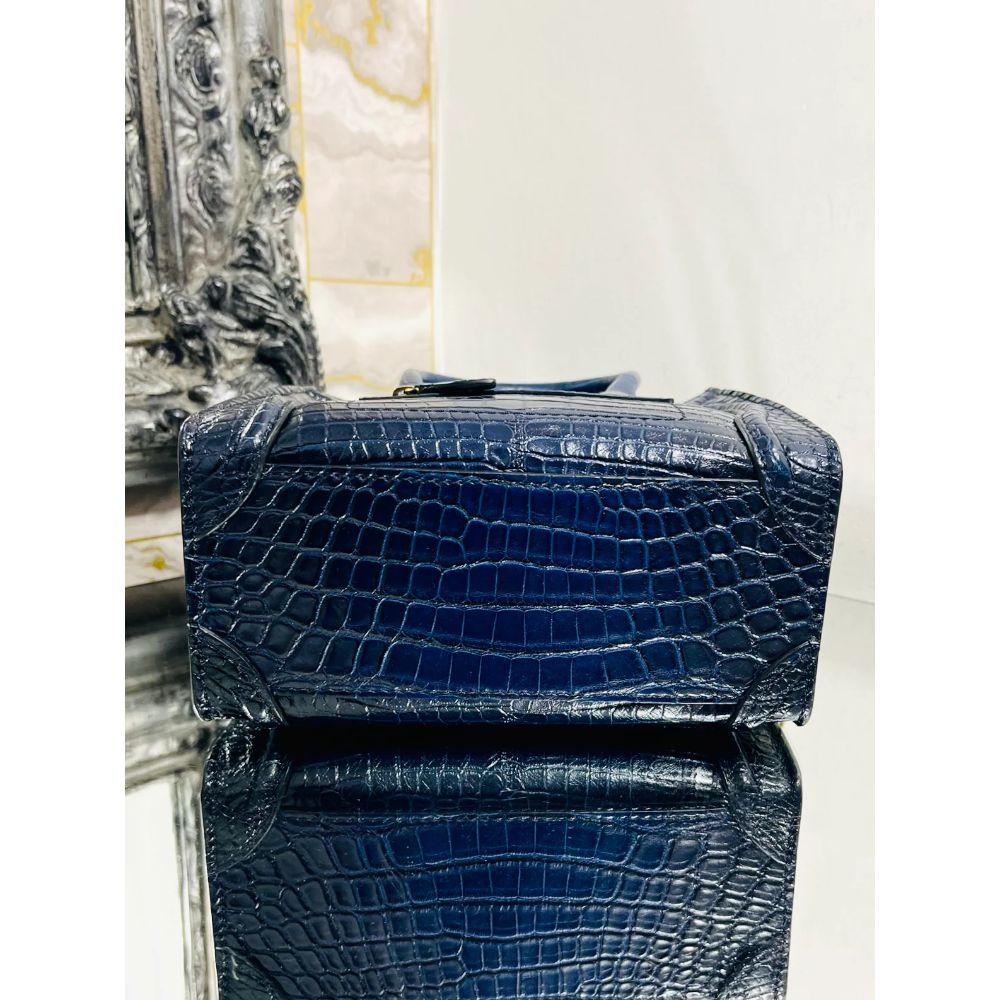 Celine Nano Luggage Bag In Crocodile Skin In Excellent Condition For Sale In London, GB