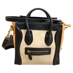 Celine Nano Luggage Bag Tricolor Dust Bag and Papers