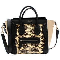 Celine Nano Luggage Black & Beige Tote