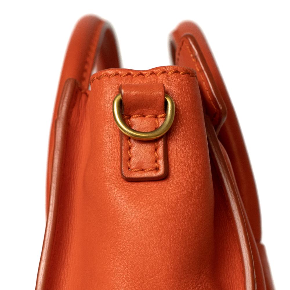 CELINE, Nano Luggage in orange leather For Sale 7