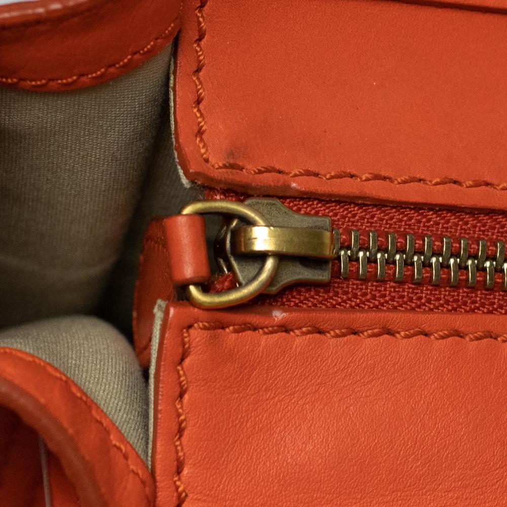 CELINE, Nano Luggage in orange leather For Sale 8