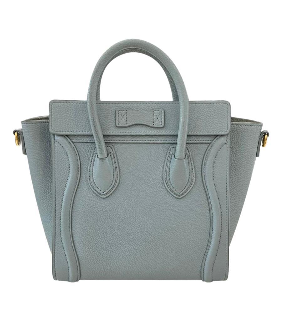 Gray Celine Nano Luggage Leather Bag For Sale