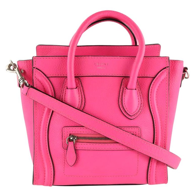 Céline Nano Luggage Tote Pink Leather Cross Body Bag at 1stDibs