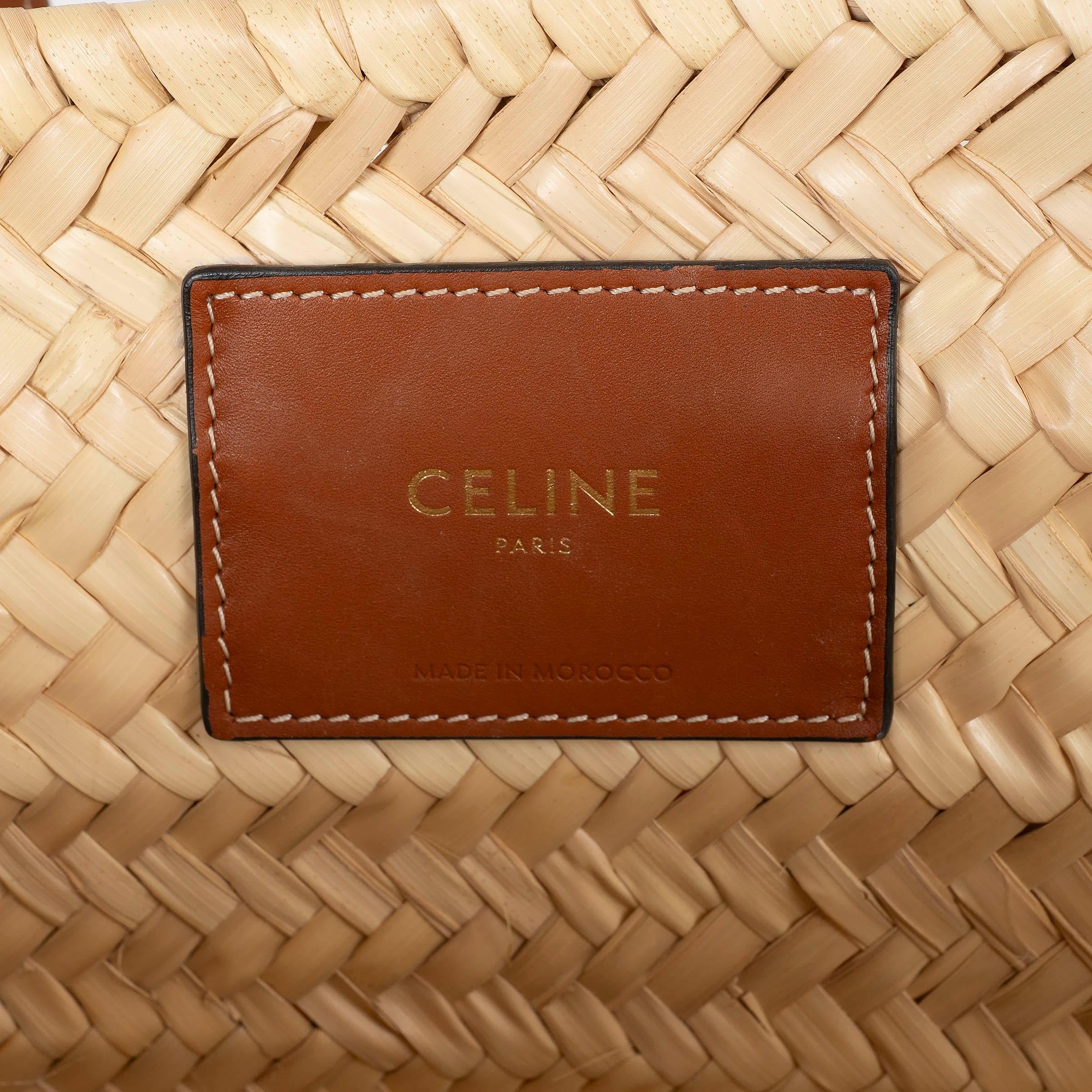 Celine sac à main CLASSIC PANIER MEDIUM en feuilles de palmier naturelles en vente 2
