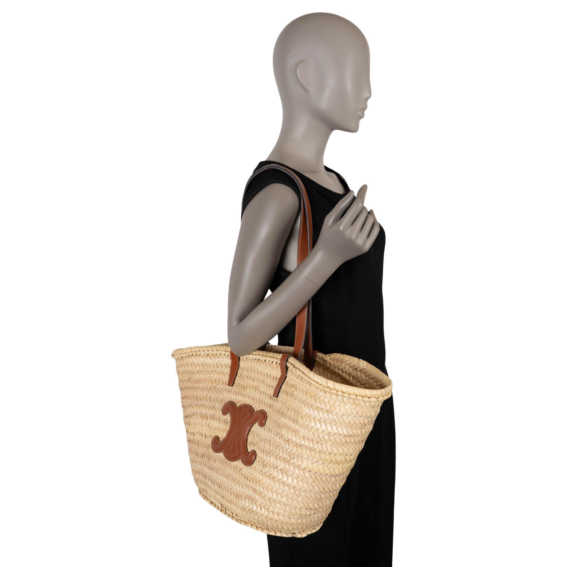 Celine sac à main CLASSIC PANIER MEDIUM en feuilles de palmier naturelles en vente 3
