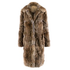 Celine Natural Rabbit Fur Longline Coat - Size US 10