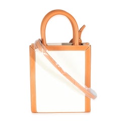 Celine Natural Tan Canvas Calfskin Mini Vertical Cabas Bag