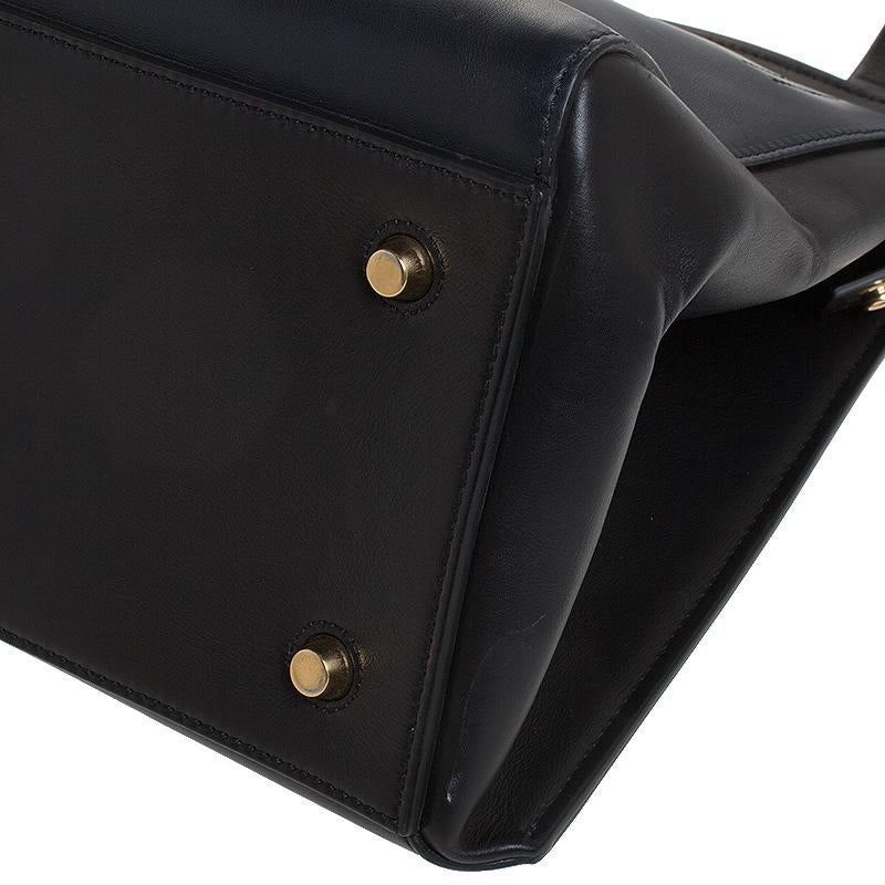 Celine Navy Blue/Black Leather Large Edge Bag 1