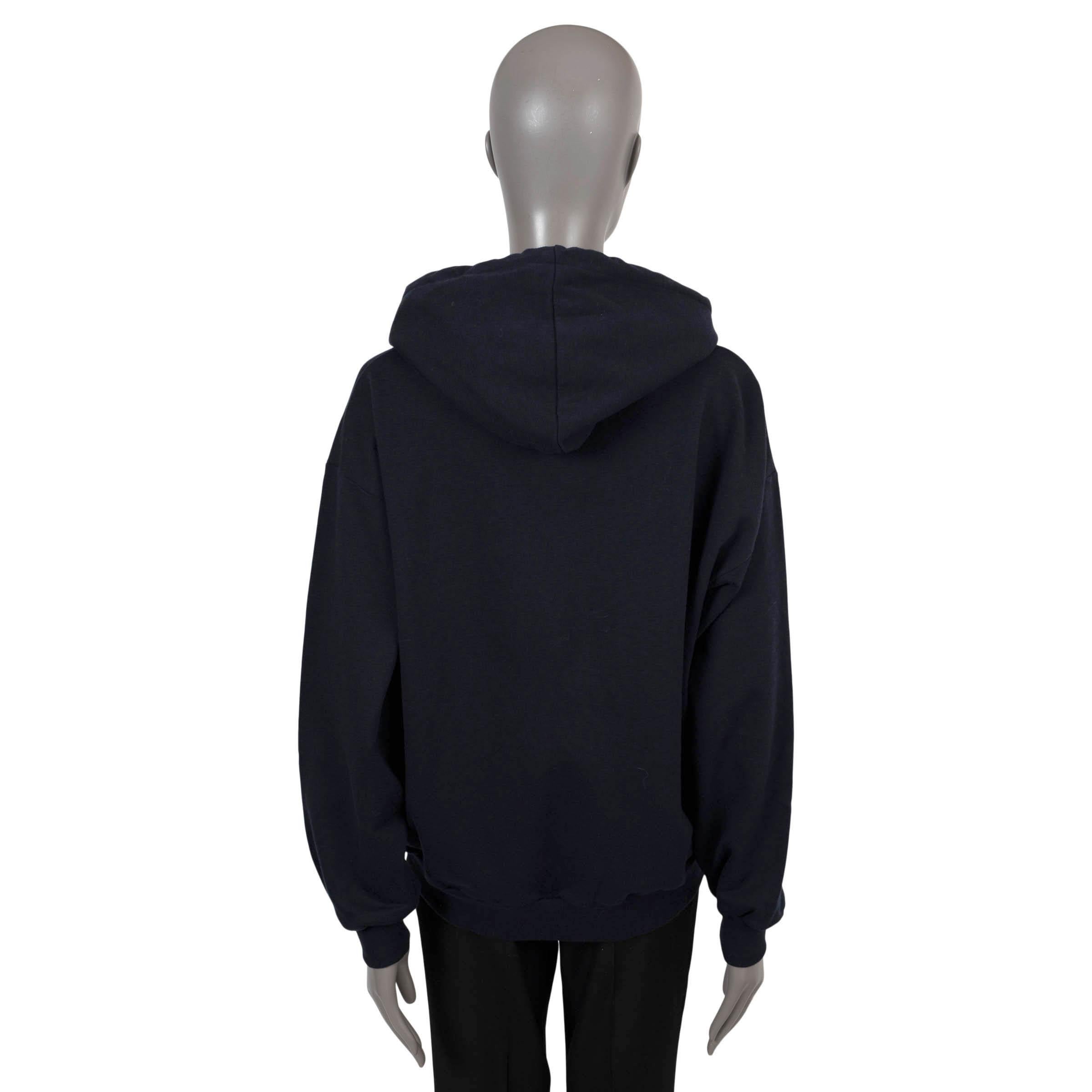 Nero CELINE Felpa TRIOMPHE HOODIE blu navy in cotone e cashmere L in vendita