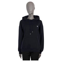CELINE marineblauer TRIOMPHE HOODIE Pullover aus Baumwolle und Kaschmir TRIOMPHE L