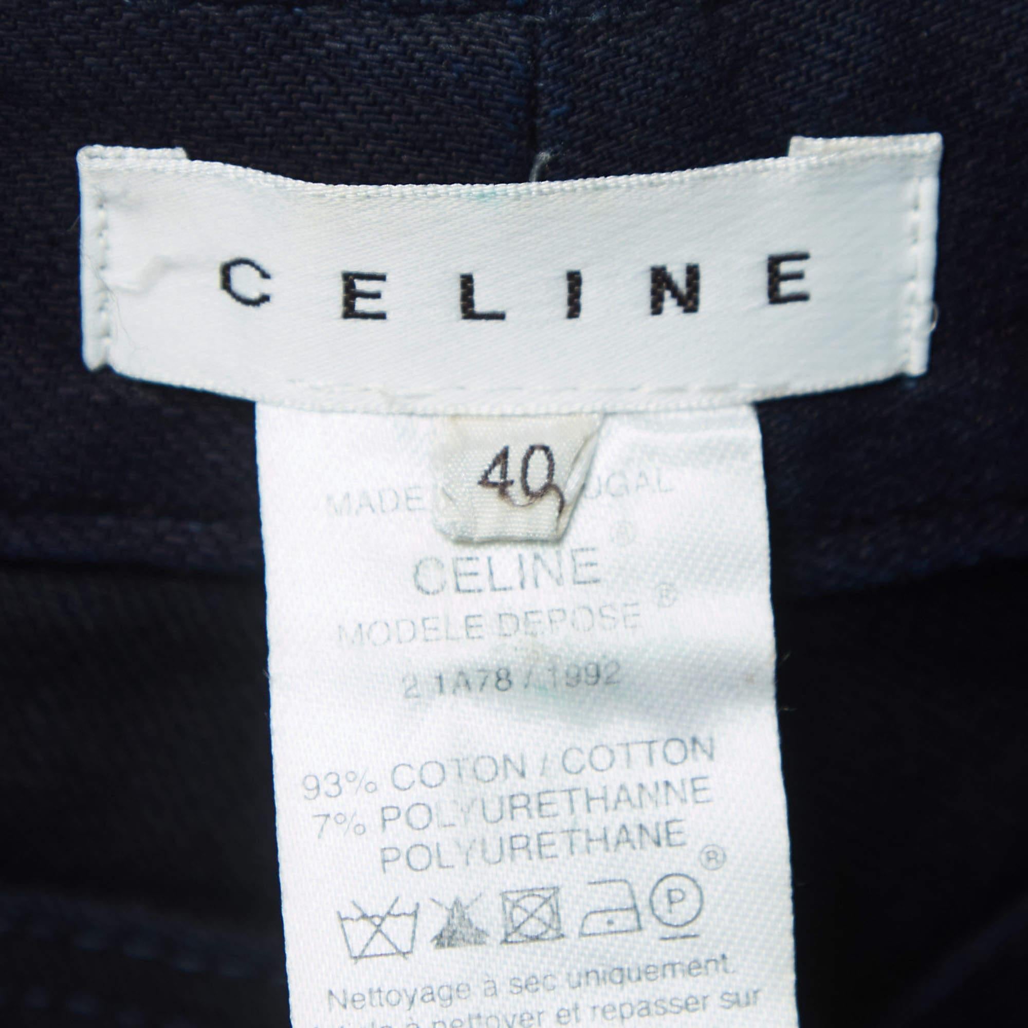 Celine Marineblaue Denim-Jeans mit geradem Bein und geradem Bein, M Taille, 30'' Damen im Angebot