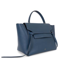 CELINE navy blue Grained leather MINI BELT Bag